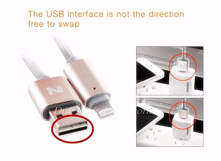 MFI For iPhone5 5S SE 5C 6 Plus ipad 4 mini Air NOHON 150cm LED SMART for Lightning Dock USB Data Charger Cable Line IOS 6 7 8 9 (7)